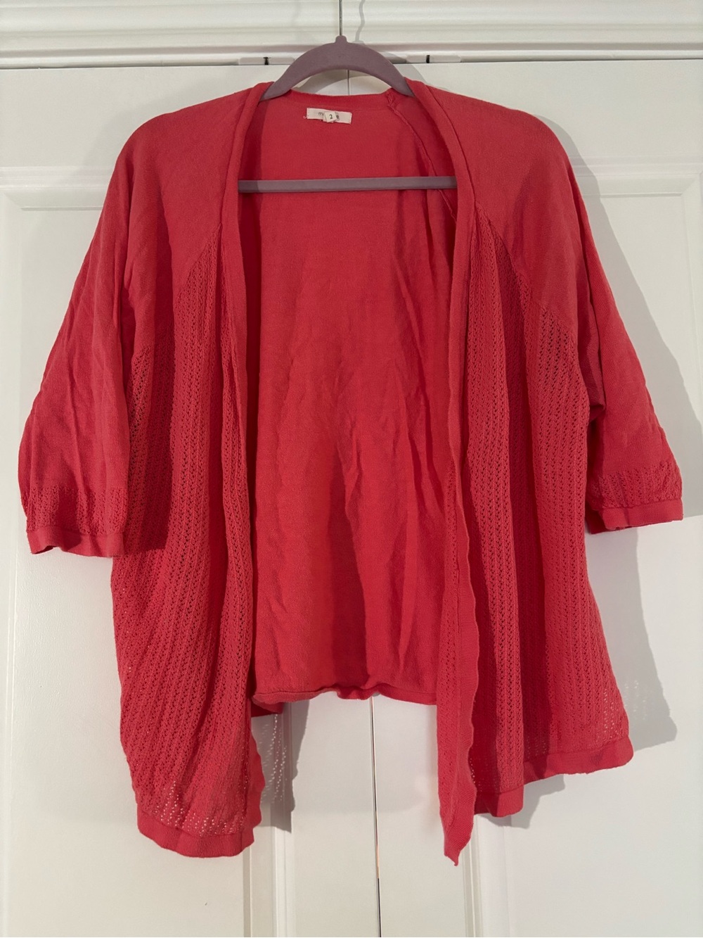 Maurices Coral-Red Open Front Knit Cardigan